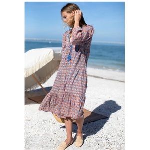 Emerson Fry India Collection Heirloom Dress in Wednesday Flowers Blue